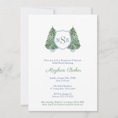 コージーエレガントモノグラムミモサスブライダルシャワーパーティー 招待状 (正面)