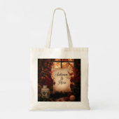 コージーオータムウィンドウ素朴秋タイポグラフィアート トートバッグ (裏面)