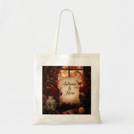 コージーオータムウィンドウ素朴秋タイポグラフィアート トートバッグ