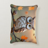 コージーオータムオリガミフクロウ装飾用クッション アクセントクッション (裏面(縦))