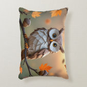 コージーオータムオリガミフクロウ装飾用クッション アクセントクッション (正面(垂直))