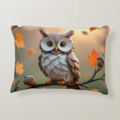 コージーオータムオリガミフクロウ装飾用クッション アクセントクッション (裏面)