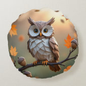 コージーオータムオリガミフクロウ装飾用クッション ラウンドクッション (裏面)