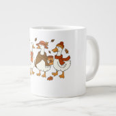 コージーオータムゲーゼ – 秋シーズンアニマルイラスト ジャンボコーヒーマグカップ (正面右)