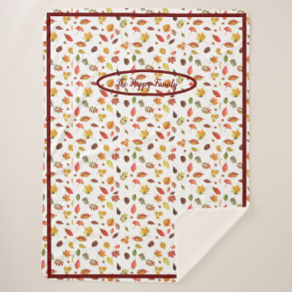 コージーオータムシェルパブランケット秋リーフ シェルパブランケット