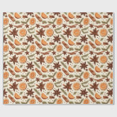 コージーオータムスパイスラッピング紙 転が ラッピングペーパー (フラット)