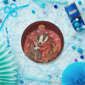 コージーオータムバッジャーアート紙プレート ペーパープレート (パーティー)