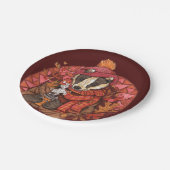 コージーオータムバッジャーアート紙プレート ペーパープレート (アングル)