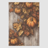 コージーオータムパンプキ素朴ンス紅葉オンウッド 薄葉紙 (正面)