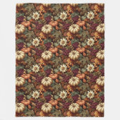 コージーオータムブランケットとカボチャフローラエレガンス フリースブランケット (正面)