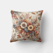 コージーオータムボタニカル花模様 クッション (裏面)