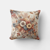 コージーオータムボタニカル花模様 クッション (正面)