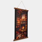コージーオータムライブラリー 吊り下げ型タペストリー (傾斜あり)