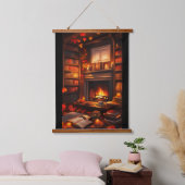 コージーオータムライブラリー 吊り下げ型タペストリー (寝室)