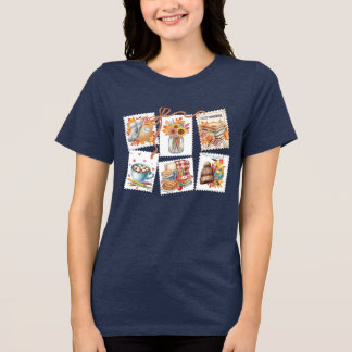 コージーオータムヴィンテージスタンプ先生 トライブレンドＴシャツ