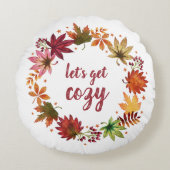 コージーオータム紅葉ハーベストリース ラウンドクッション (正面)