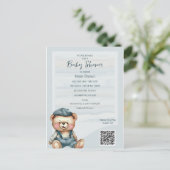 コージーカジュアルビーベビーシャワー招待状 ポストカード (スタンド正面)