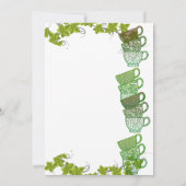 コージーカップパグリーンティーカップアフタヌーンティーパーティー 招待状 (裏面)