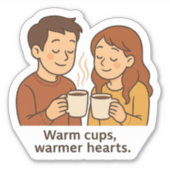 コージーカップルのコーヒーラブ シール (正面)