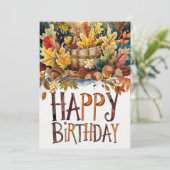コージーカラフルウィッシュオータム秋ハッピーバースデー カード (スタンド正面)