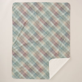 コージーカラフルタータンチェックシェルパブランケット シェルパブランケット
