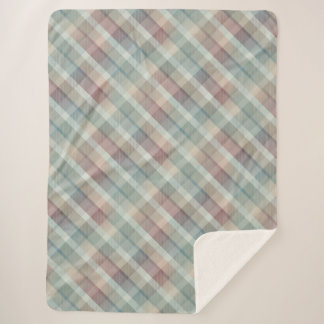 コージーカラフルタータンチェックシェルパブランケット シェルパブランケット