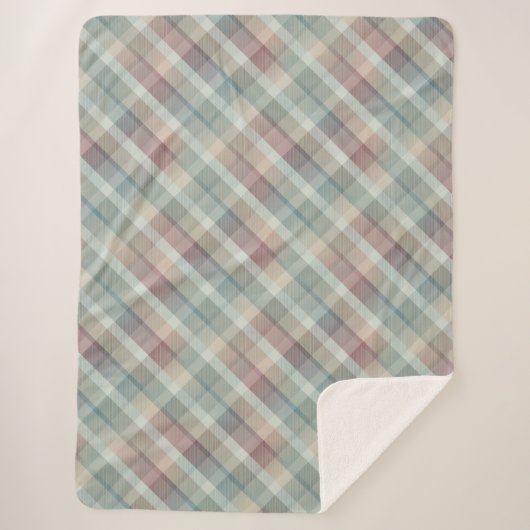 コージーカラフルタータンチェックシェルパブランケット シェルパブランケット (正面)