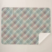 コージーカラフルタータンチェックシェルパブランケット シェルパブランケット (正面(横))