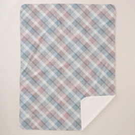 コージーカラフルタータンチェックシェルパブランケット シェルパブランケット