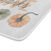 コージーカラフルパステル与えと感謝していパンプキン カッティングボード (角)