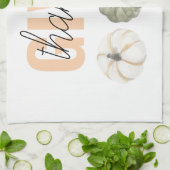 コージーカラフルパステル与えと感謝していパンプキン キッチンタオル (折り畳み)