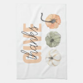 コージーカラフルパステル与えと感謝していパンプキン キッチンタオル (縦)