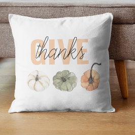 コージーカラフルパステル与えと感謝していパンプキン クッション