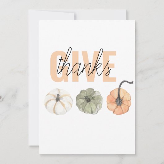 コージーカラフルパステル与えと感謝していパンプキン シーズンカード (正面)