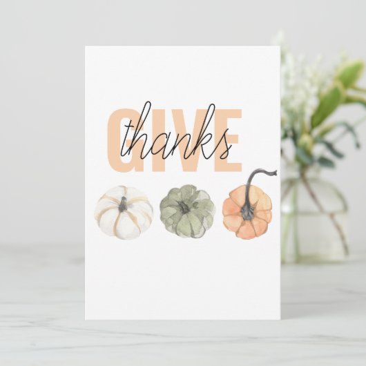 コージーカラフルパステル与えと感謝していパンプキン シーズンカード (スタンド正面)