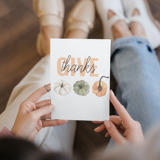 コージーカラフルパステル与えと感謝していパンプキン シーズンカード