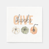 コージーカラフルパステル与えと感謝していパンプキン スタンダードカクテルナプキン (正面)