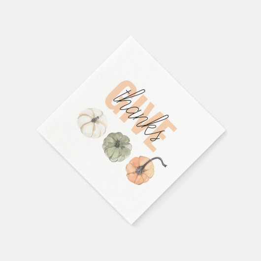 コージーカラフルパステル与えと感謝していパンプキン スタンダードカクテルナプキン (角)