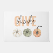 コージーカラフルパステル与えと感謝していパンプキン ドアマット (正面)