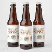 コージーカラフルパステル与えと感謝していパンプキン ビールラベル (ボトル)