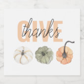 コージーカラフルパステル与えと感謝していパンプキン ビールラベル (シングルラベル)