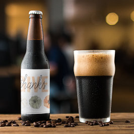 コージーカラフルパステル与えと感謝していパンプキン ビールラベル