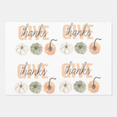 コージーカラフルパステル与えと感謝していパンプキン ラッピングペーパーシート (正面3)