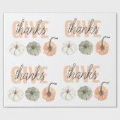 コージーカラフルパステル与えと感謝していパンプキン ラッピングペーパー (フラット)