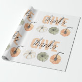 コージーカラフルパステル与えと感謝していパンプキン ラッピングペーパー (アンロールド)