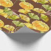 コージーカラフル秋の水の色パターンモノグラム ラッピングペーパー (角)