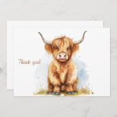 コージーカントリーチャームハイランドカウズ サンキューカード (正面/裏面)