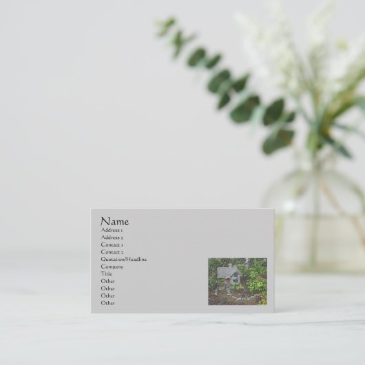 コージーガーデンコテージ自然アート 名刺 (スタンド正面)