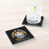 コージーキャットとポークッキーを使用したホリデーマグデザイン ガラスコースター (アングル)