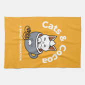 コージーキャットとポークッキーを使用したホリデーマグデザイン キッチンタオル (横)